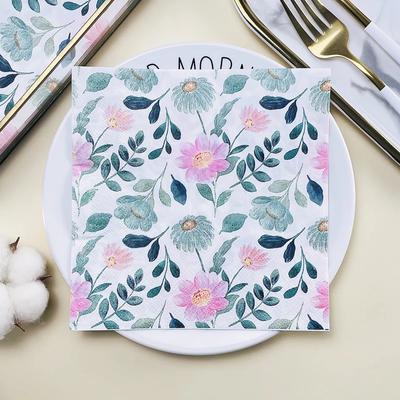 20pcs/Pac 33*33cm 2-Ply Disposable Party Napkin Floral Pattern