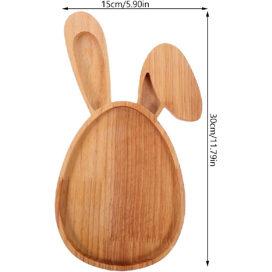 Easter Wooden Serving Tray Easter Charcuterie Board Easter Bunny Egg Plates Dishes Cheese Display Food Dish for Butcher Block Vegetables Fruit Salad