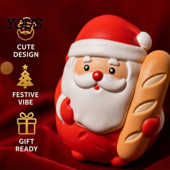 Stress Relief Sensory Toy Creative Baguette Santa Claus Squeeze Toy, Soft PU Foam Toys, Decompression Balls for Adults Christmas Festive Decoration