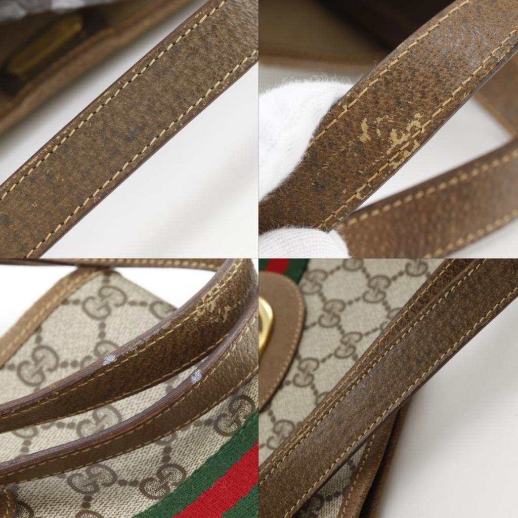 Gucci Sherry Line Tote Bag 002.904.0131 Old Gucci Interlocking G Brown GG Supreme Canvas Unisex Used