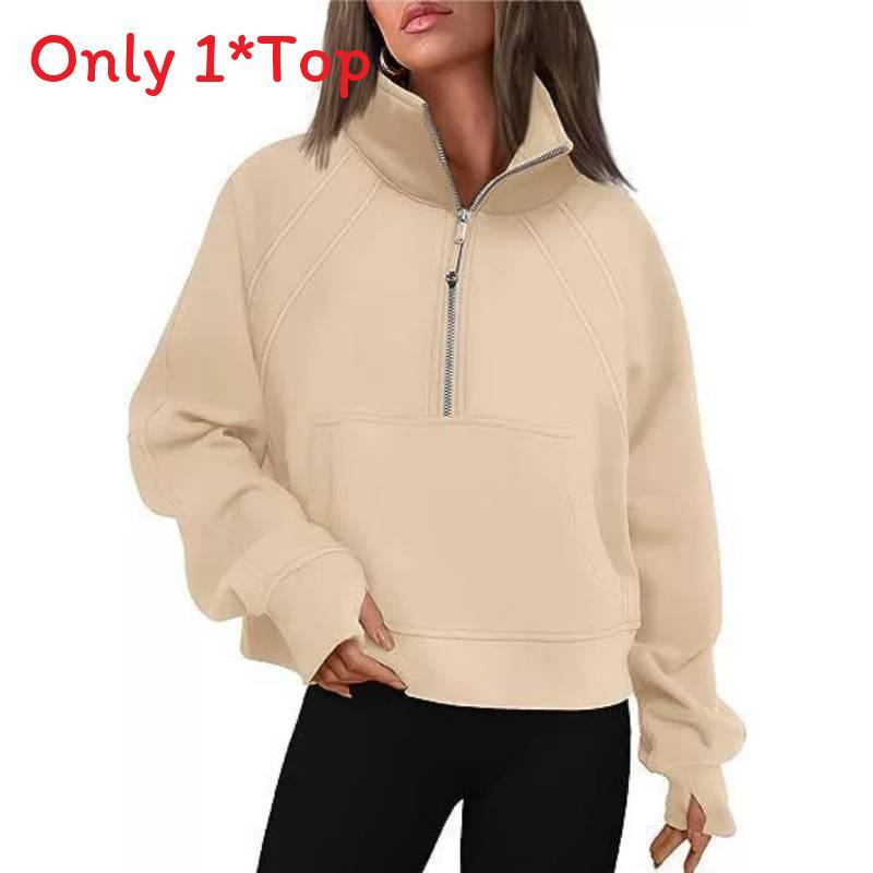 Yoga Wear Long Sleeve Hoodie With Pockets For Womens Casual Fitness