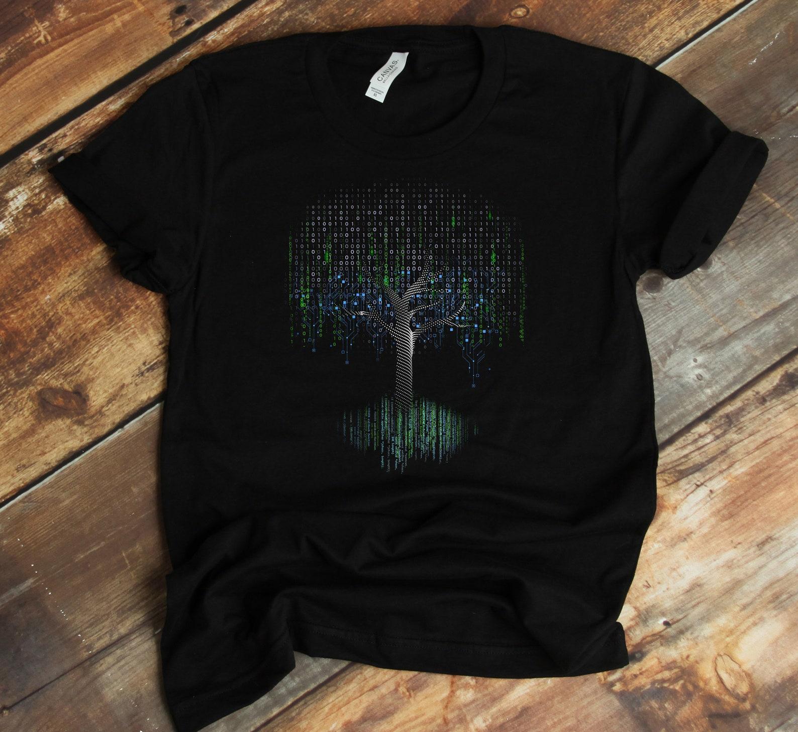 Binary Tree T-Shirt - 1s 0s - Binary Codes - Computer Programmer - Coder Shirt 2XL