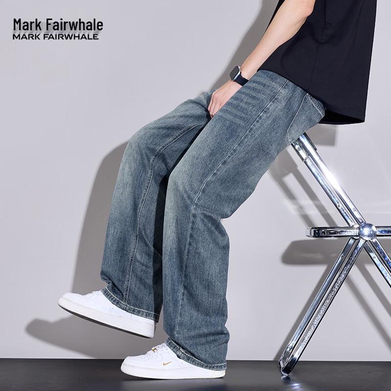 MARK FAIRWHALE Men s Versatile Loose Fit Denim Jeans M