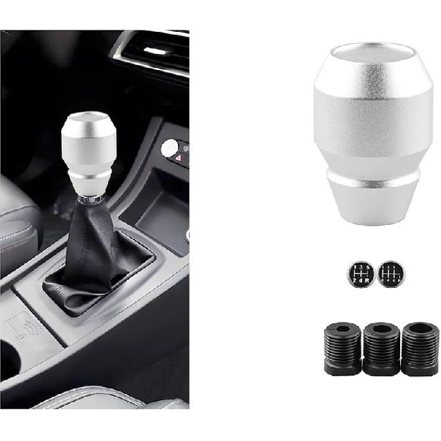 Car Shift Knob, Aluminum Alloy Manual Automatic Vehicle Gear Shifter Knob, 5 6 Speed Automotive Gear Lever Stick Shift Handle Replacement