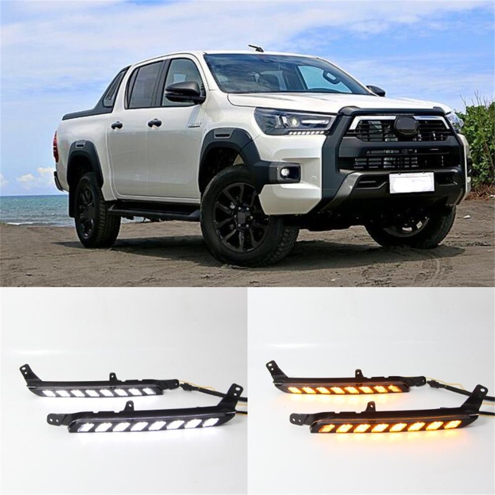 For 2020 2021 Toyota Hilux Revo LED Daytime Running Light Turn Signal Lamp 1Pair