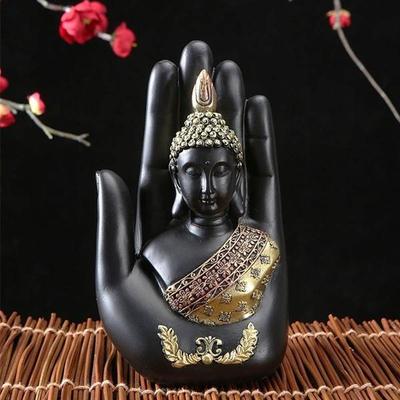 Zen Retro socha Buddhy Kreativní Palm Buddha Řemesla Domácí Dekorace Kancelářské dekorace Zahradní dekorace Socha Buddhy