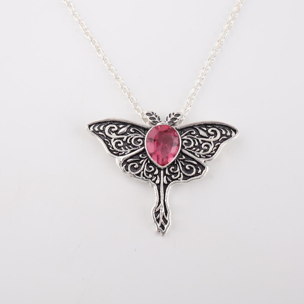 Pink Tourmaline Gemstone 925 Sterling Silver Jewelry Charm Pendant 1.2" For Gift CP-31-12