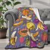 Fresh Lemons Throw Blanket Fruits Vegetables Theme Flannel Blanket Super Soft Lightweight Blanket for Bed Sofa Couch Living Room