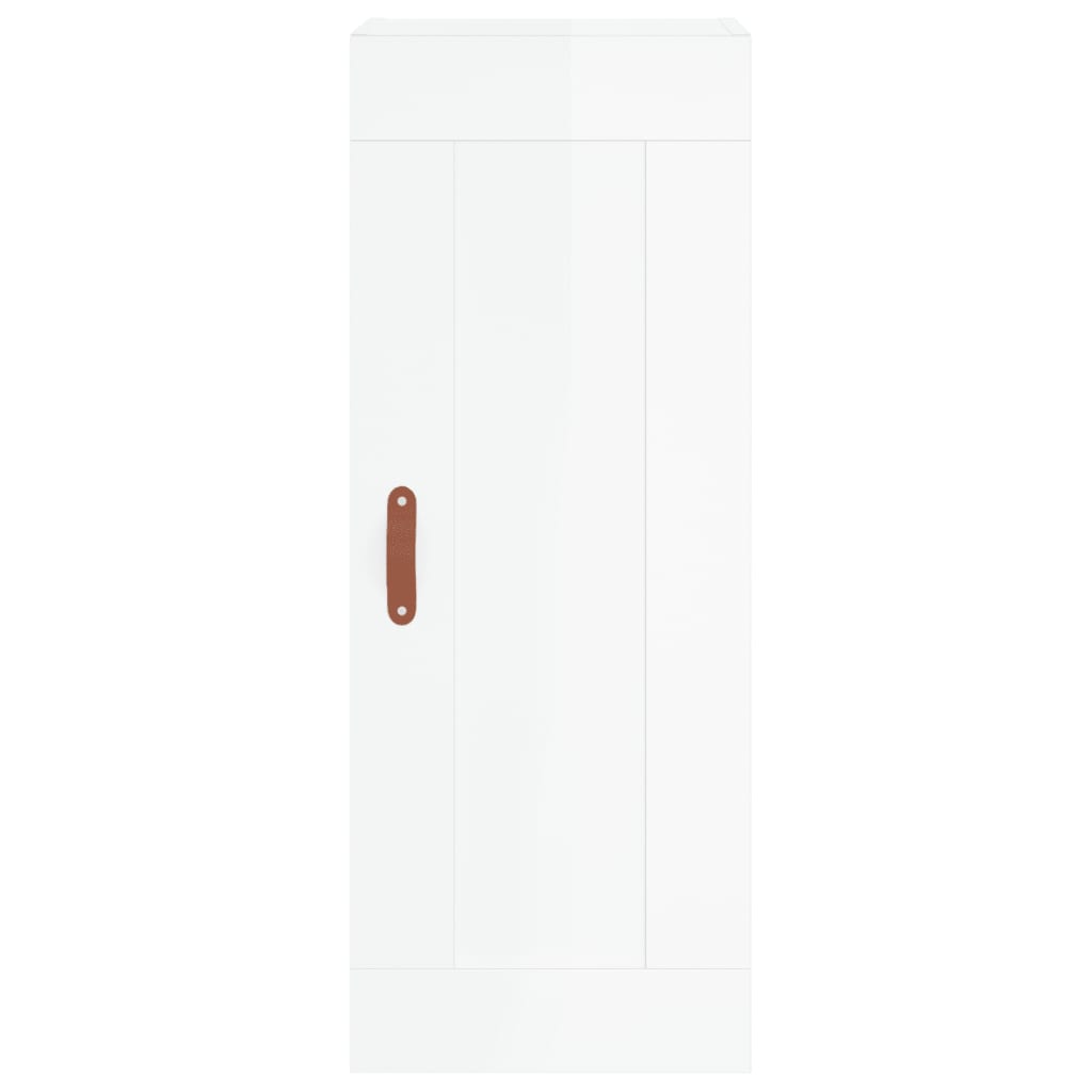 Highboard High Gloss White 34.5 X 34 X 180 Cm Particleboard