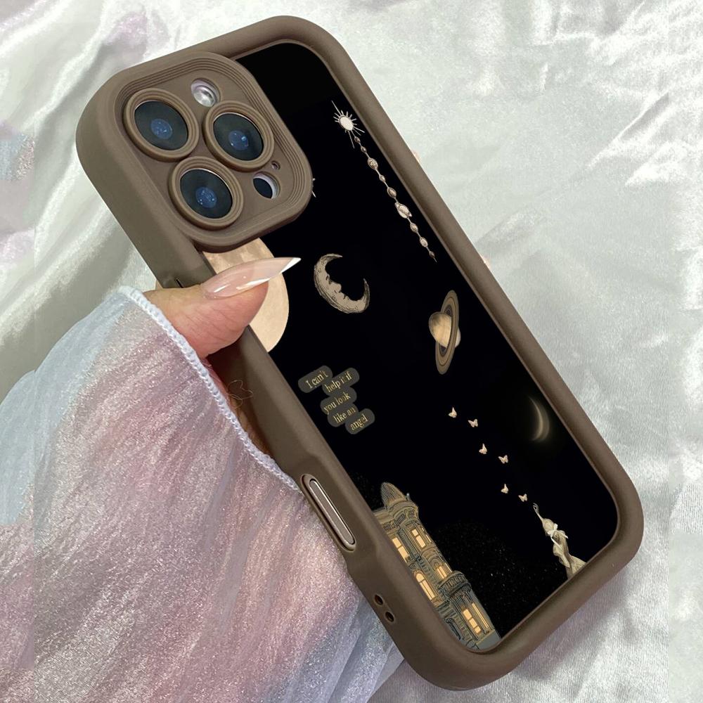 JT194 Cool Cartoon Moon for iPhone 17 16 15 14 Pro Max Samsung S26 S25 Ultra A17 A16 A07 A56 A06 A55 Xiaomi 15T Redmi 15c 14C Note 13 14 Soft TPU Case