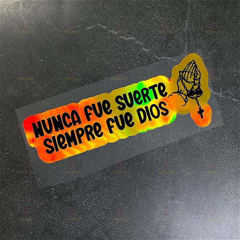 1PC NUMCA FUE SUERTE SIEMPRE FUE DIOS Car Stickers for Auto Windows Motocycle Fairing Fuel Tank Scooter Waterproof Vinyl Decals