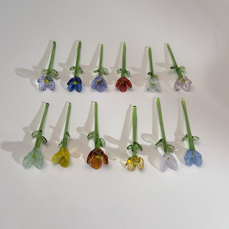 Glazed Handmade Small Flower Glass Simulation Bouquet Home Decoration Ornament