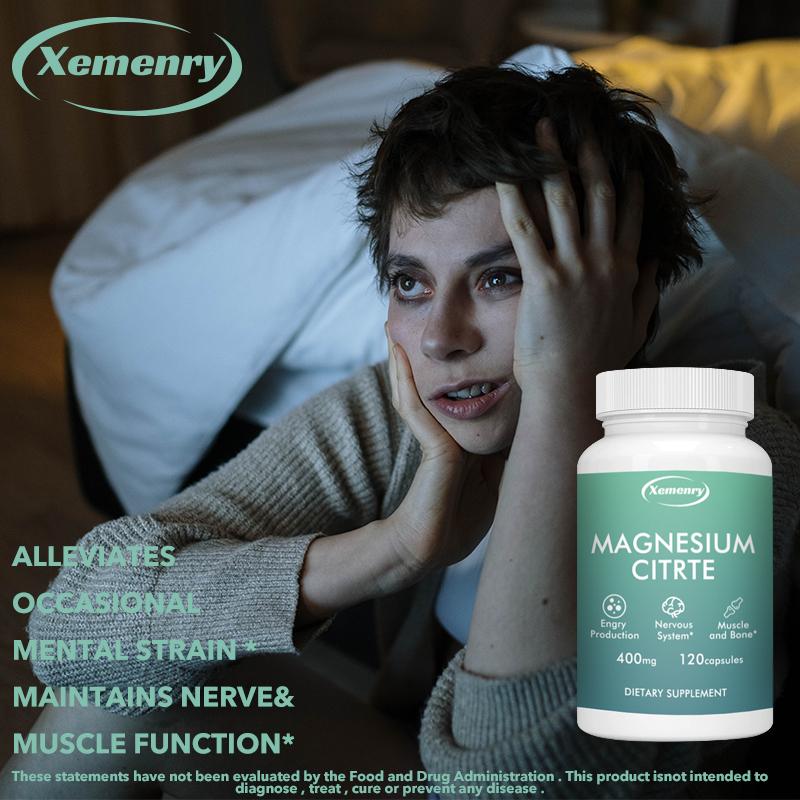 Magnesiumcitrat 400 mg, 120 Kapseln — Gentechnikfreie und glutenfreie Formel
