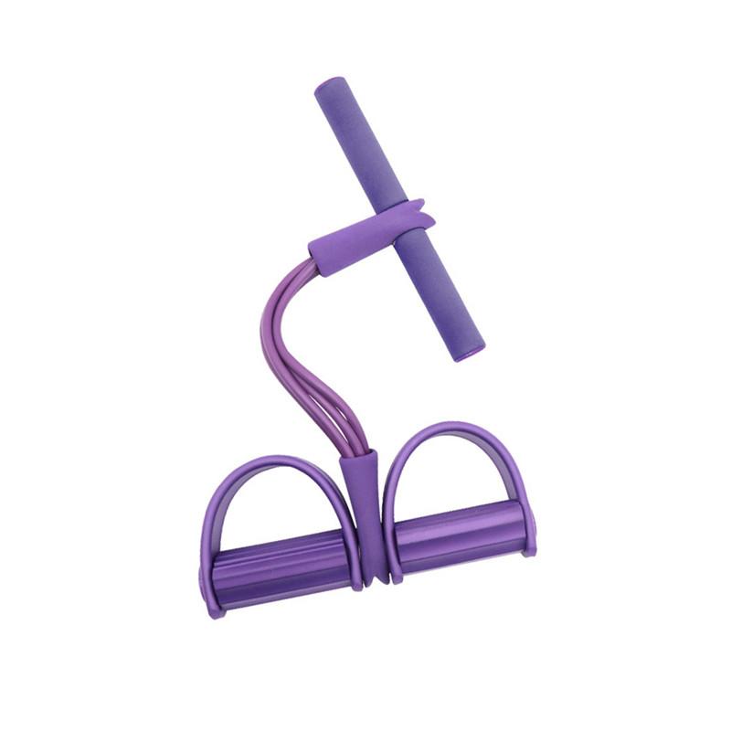 4 Tubes Strong Fitness Yoga Resistance Bands Latex Pedal Exerciser Sit- Up