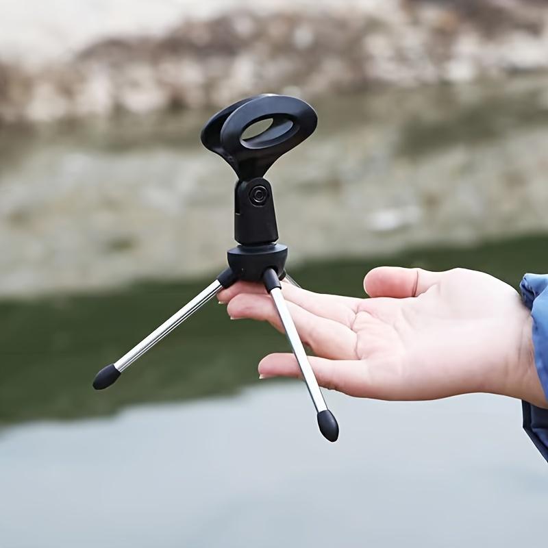 Portable Ice Fishing Rod Holder, Stainless Steel & High-Index Plastic, Multi-Color, Easy-Store Folding Design, Essential Winter Fishing Gear, Black