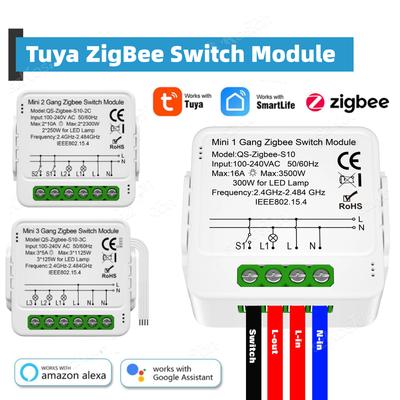 ZigBee Tuya Smart Switch Module 1/2/3 Gang Automation DIY Breaker Support 2 Way Control Smart Life Works with Alexa Google Home