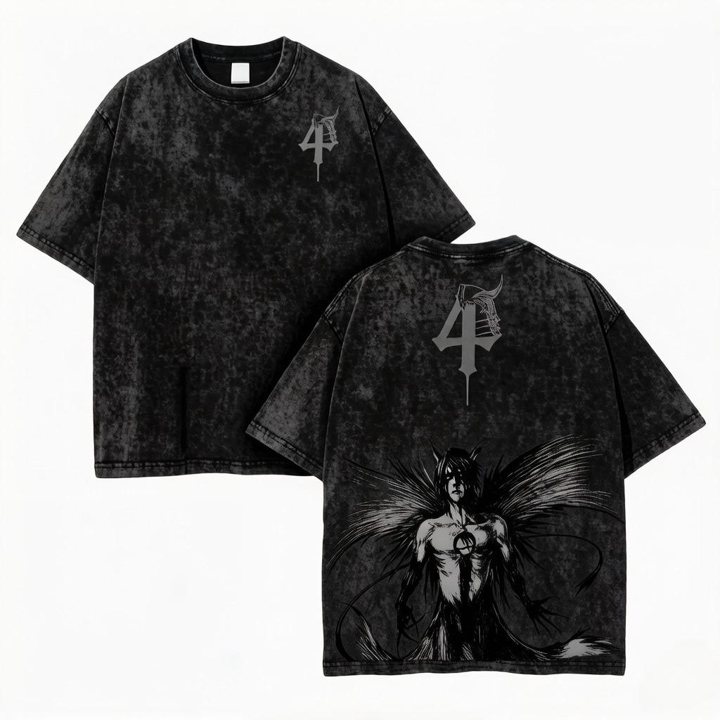 

BLEACH Ulquiorra Cifer Anime Graphic Tshirt Men Women Clothing Short Sleeve Cotton Tshirts Vintage Washed Tee Harajuku T Shirt 2XL