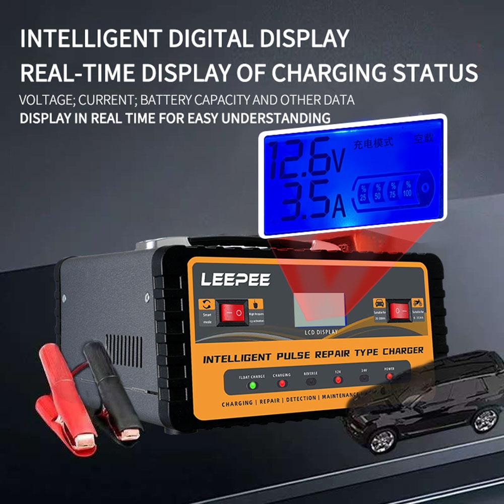 130W Battery Chargers RV Accessories Digital 12V/5A 24V/3A Fast Charge Switch Storage Cell Car Battery Pulse Repair Intelligent