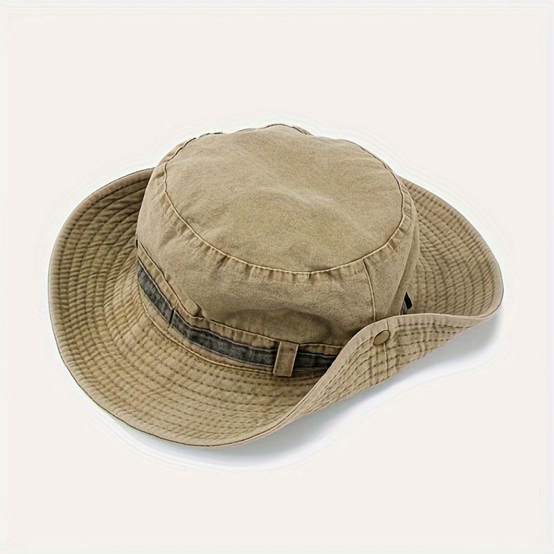 1 ks Sluneční klobouk Boonie Klobouk Washed Bucket Hat Skládací Outdoorový Klobouk na Rybaření Lov s Popruhem Nastavitelný Podbradní Pásek pro Muže a Ženy