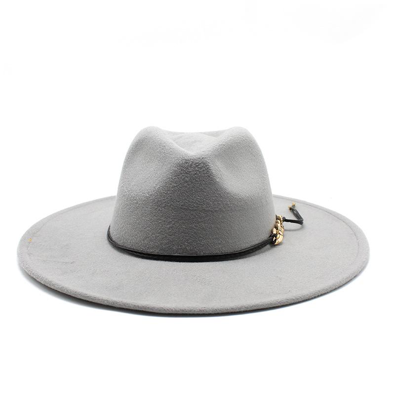 British Style Men And Women Jazz Woolen Hat Big Eave Hat Classic Top Hat