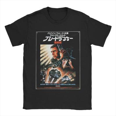 Herr T-shirts med Blade Runner japansk filmaffisch 100% bomullskläder Vintage kortärmade t-shirts födelsedagspresent t-shirt