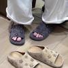 Retro round head willow nail fashion cool slippers women's 2025 new flower niche design comfortable thick bottom open toe word