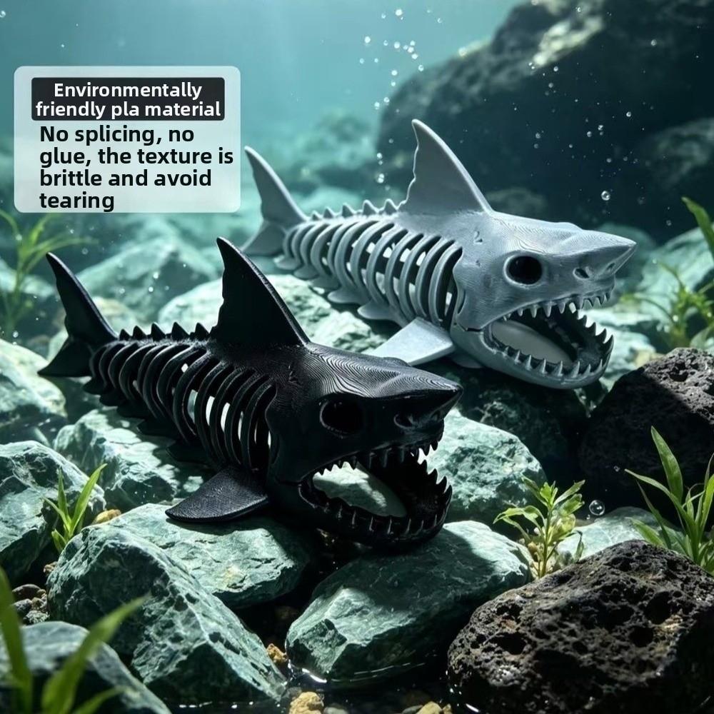 Maison Hideaway Squelette de Requin Imprimée en 3D Non Peinte Aquarium Grotte Souterraine Aquarium