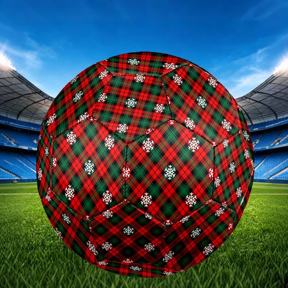 1pc Christmas Plaid Size 5 Soccer Ball Professional Match Training Football Indoor &Outdoor Sports Ball Lightweight Durable m6521