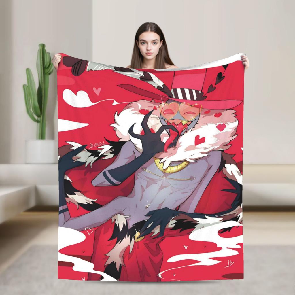 Cartoon H-Hazbin HotelS Flannel Blanket Winter  Warm Soft Bedding Throws for Child Home Decor Funny Bedspread Sofa Bed Cover