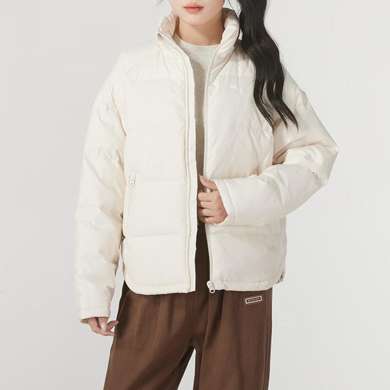 Puma Windproof Warm Outdoor Fashion Down Jacket Women Jacket Off-White 631635-80