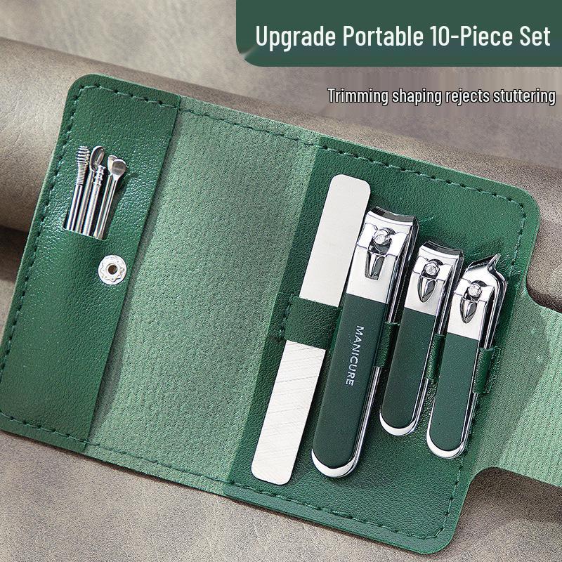 Nail Clipper & Pedicure Set: Angled Clippers, Ear Pick, Earwax Removal Tool with Case.