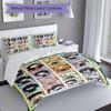 3pcs Demon Slayer characters1 pattern bedding set duvet cover set includes duvet cover &pillowcases, perfect all season bedroom decoration & gift