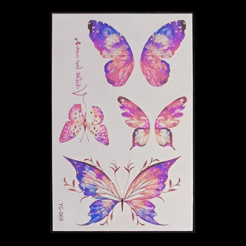 's New Fluorescent Butterfly Tattoo Sticker Music Festival KTV Concert Party Disposable Waterproof