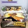 3pcs Agatsuma Zenitsu Cover Set - Personalized Name, HD Printed Bedding with 1 Cover and 2 Pillowcases - Perfect for Home Decor, Easy Care