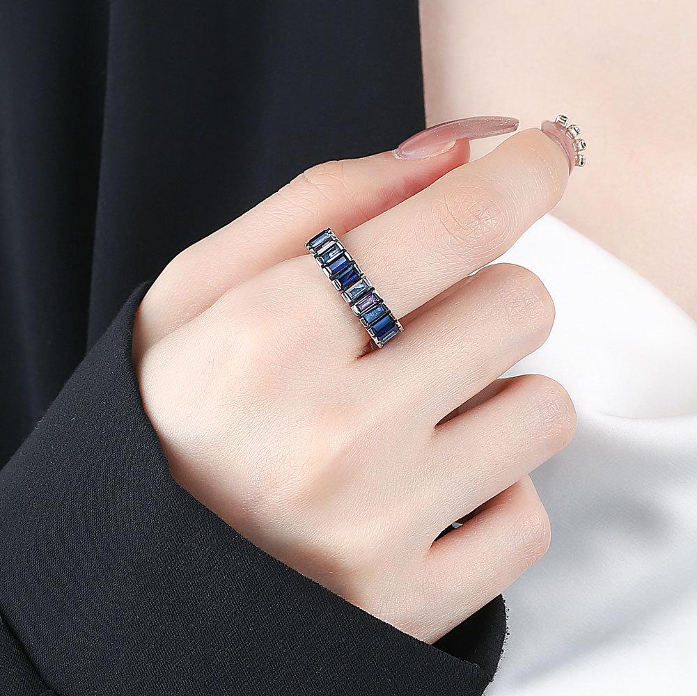 Tancise Classic 925 Sterling Silver  Zircon Ring Ladies Jewelry Wedding Promise Party Gift