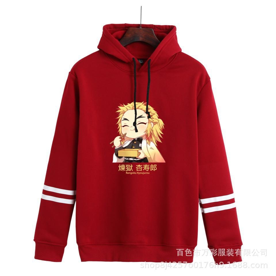 Japan Demon Slayer Kyojuro Related Hoodie Unisex Couple Printed Sweatshirt 0039