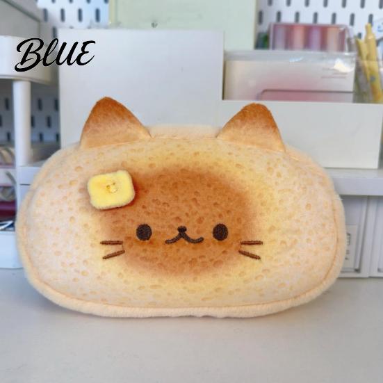 Adorable School Supplies Pouch Siamese Cat Plush Pencil Case Large Capacity Fluffy Pen