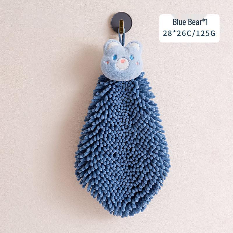 Cartoon Quick-Dry Chenille Towel for Kitchen & Bath, Wall-Mounted & Water-Absorbing