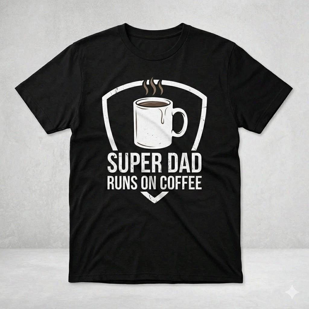 Runs On Coffee Shirt Funny Exhausted Dad Tee XS