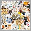 50 Sheets Kitten Doodle Sticker Cute Cartoon Cat Aesthetic Decals Kawaiii Anime Cat Sticker for Journal Laptop Guitar Stationery