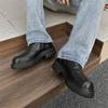 Fashion Thick Soled Men's Leather Shoes Luxury  Designer Styles Daily Fashion Party Outdoor Casual Youth Shoes Classic Black