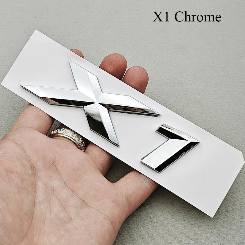 3D ABS Black Chrome Car Letters Rear Trunk Badge X1 X3 Logo Emblem Decals For BMW X1 X3 F48 F25 Sticker Emblem Auto Accessories