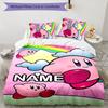 3pcs Kirby Cover Set - Personalized Name, HD Printed Bedding with 1 Cover and 2 Pillowcases - Perfect for Home Decor, Easy Care