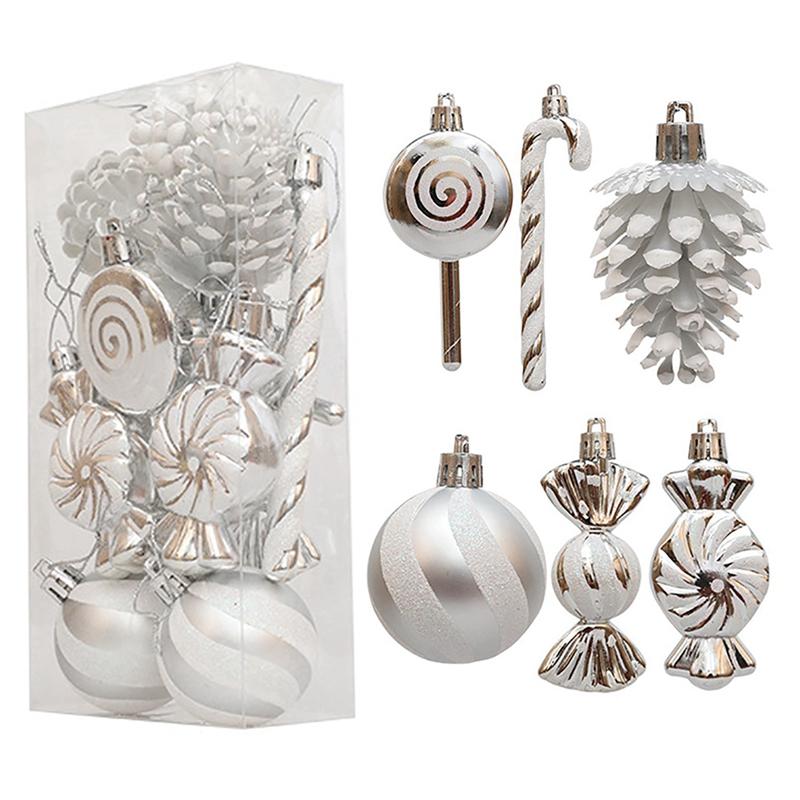 16Pcs/Box Christmas Balls Set Christmas Tree Hanging Ornaments For New Year Noel Navidad Shatterproof Christmas Tree Decorations