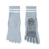 Women Striped Mid Calf Five Toe Yoga Socks Non Slip Silicone Sole Breathable Pilates Socks for Fitness Dance