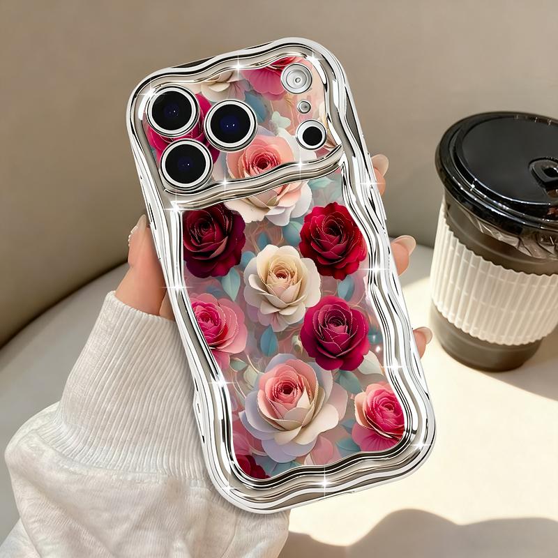 Butterfly Flowers Print Phone Case For iPhone 17 Pro Max Air 16e 16 15 14 13 Pro Max 12 11 Shockproof Luxury Plating TPU Cover
