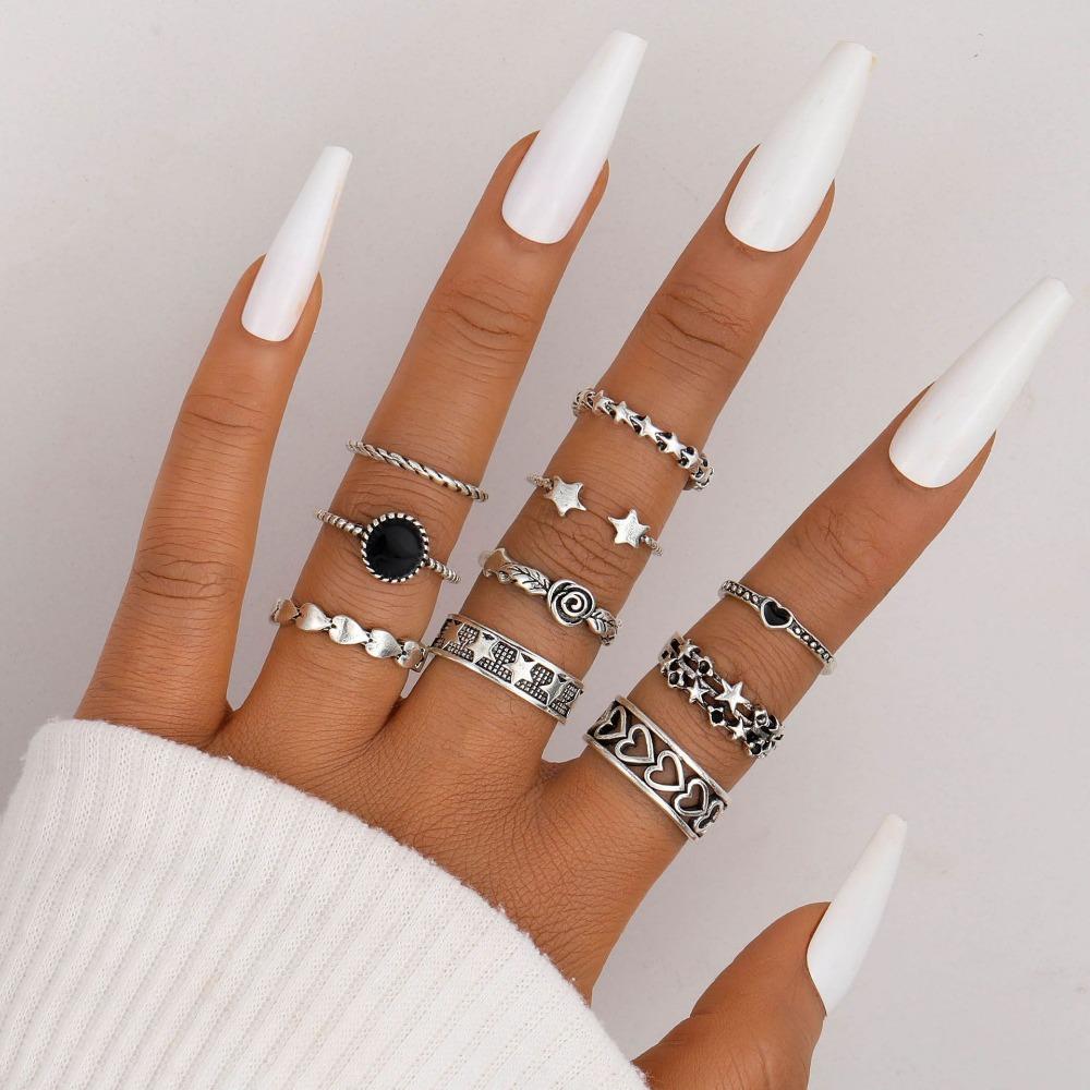 Skull Bat Spider Ring Set Dark Gothic Retro Exaggerated Finger Ring 23-piece Set