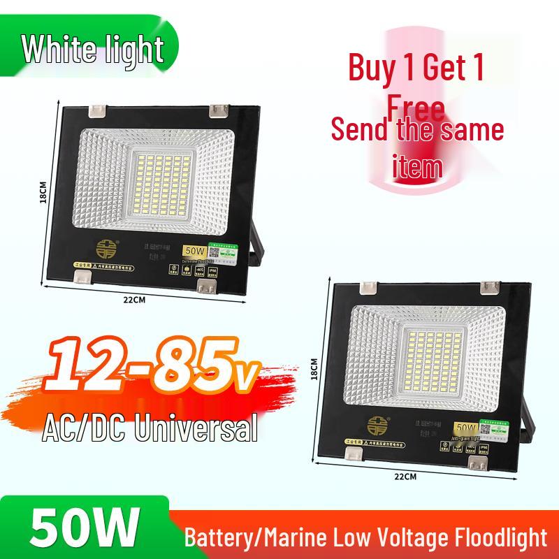 Yaming Marine LED Floodlight: 100W Outdoor Waterproof Spotlight for 12V/24V/36V DC Battery