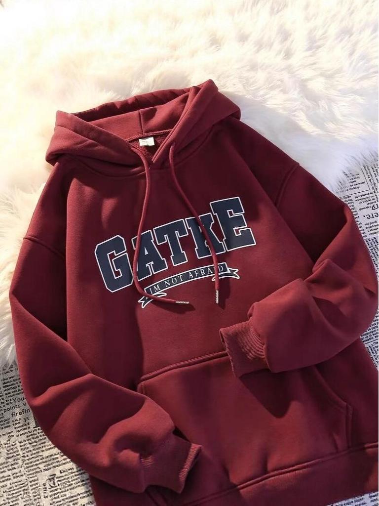 Men's Retro Plus Velvet Oversized Hoodie for Autumn/Winter