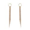 Women Luxury Fashion Glitter Crystal Long Tassel Earrings for Party Weeding